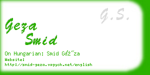 geza smid business card